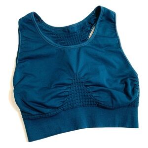 Sweaty Betty Stamina High Neck Sports Bra in Blue Size Small